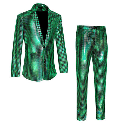 Disco Sequined Men's suits Party stage Nightclub Shiny Performance Suit Halloween