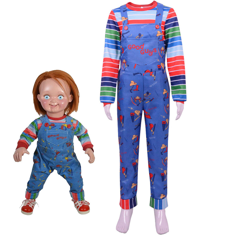 Movie Child's Play Costume Chucky Cosplay Outfits for Men and Kids