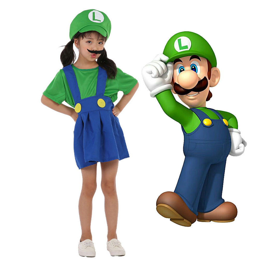 Super Mario Bros Costume Mario and Luigi Cosplay Outfits for Kids