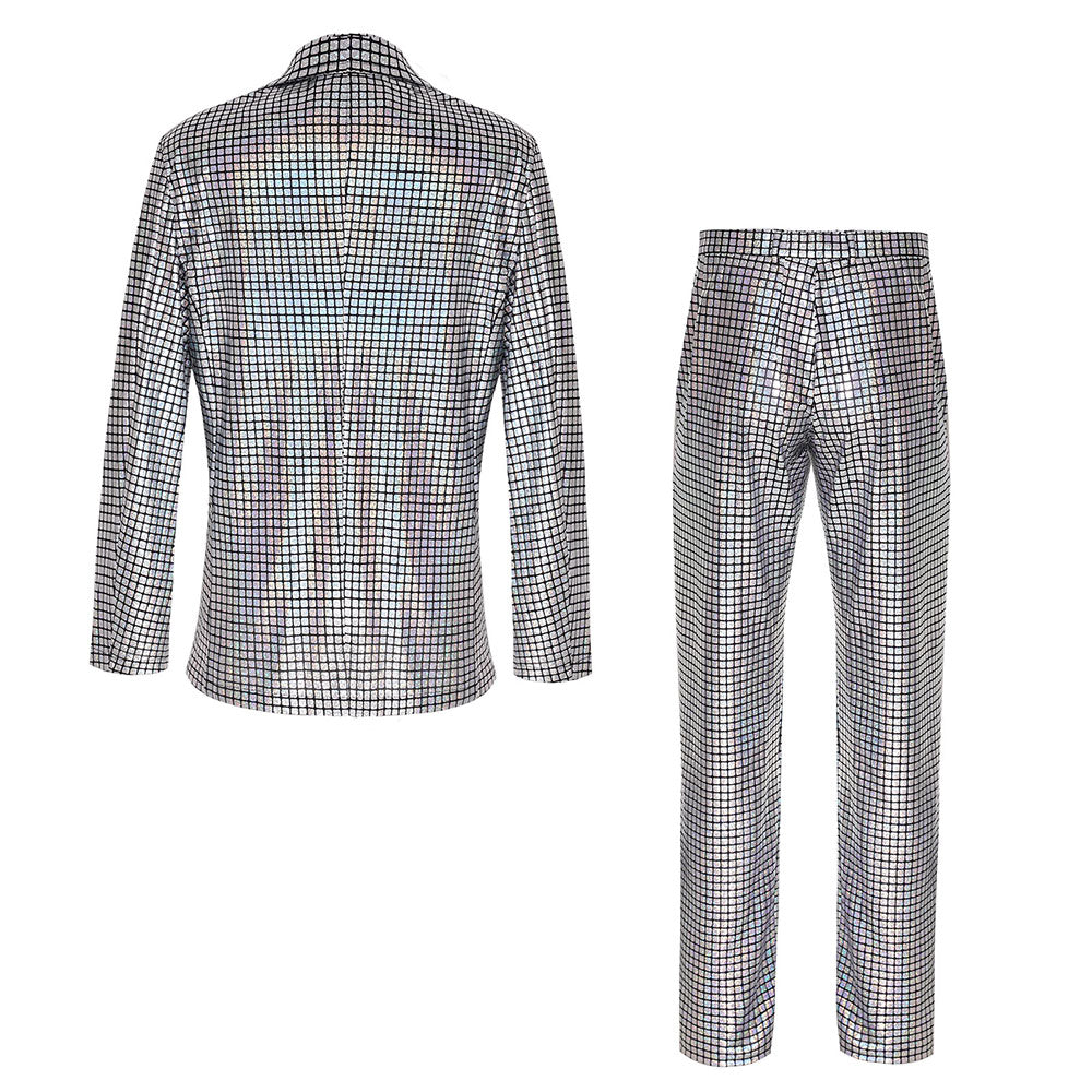 Disco Sequined Men's suits Party stage Nightclub Shiny Performance Suit Halloween