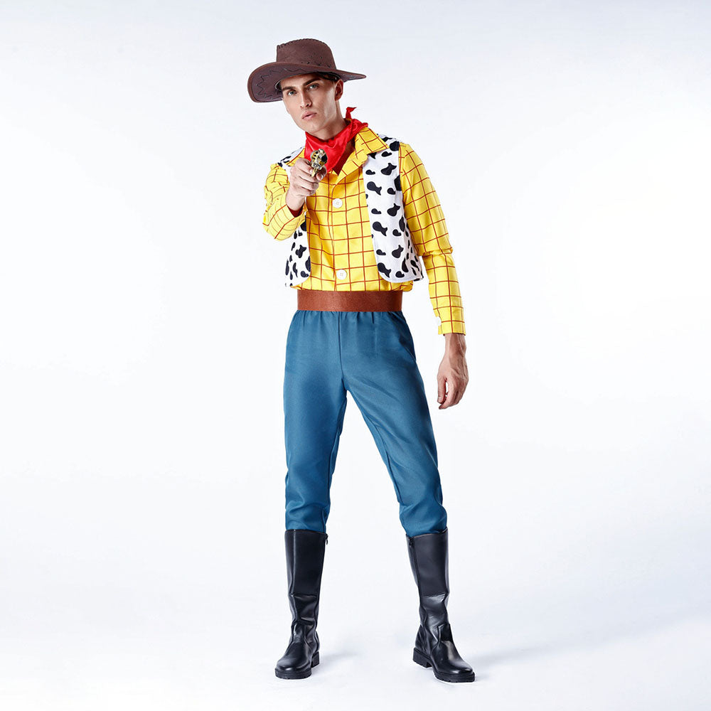 Toy Story Costume Woody Cosplay Full Outfit with Hat for Men and Women Halloween