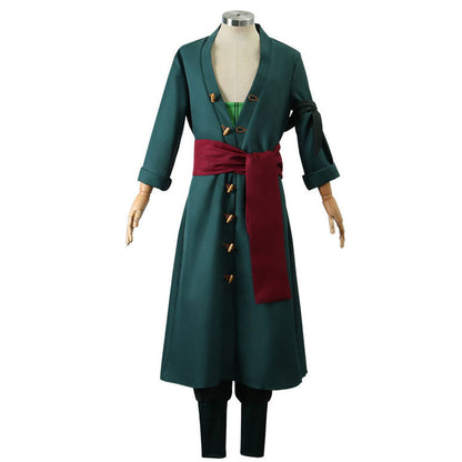 Pirate Adventure Green Swordsman Timeskip Style Costume Full Outfit for Men and Kids