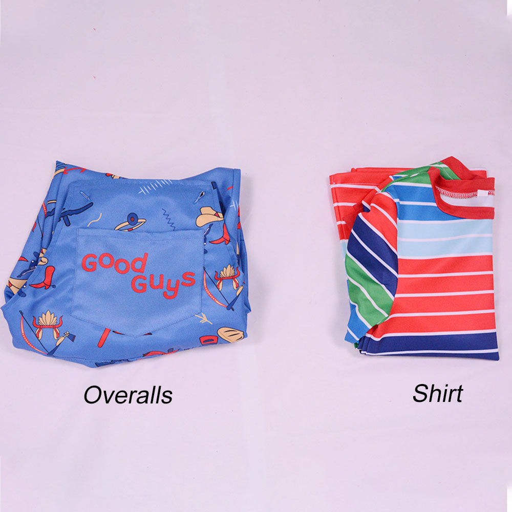 Movie Child's Play Costume Chucky Cosplay Outfits for Men and Kids
