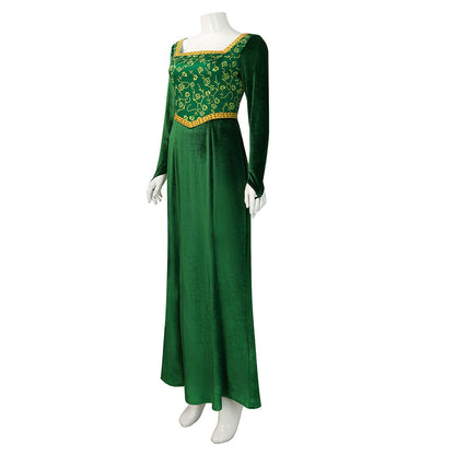 Shrek! Costume Princess Fiona Cosplay Green Dress for Women and Kids Halloween