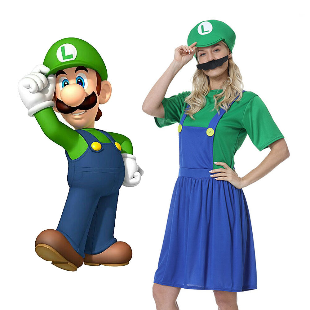 Super Mario Bros Costume Mario and Luigi Cosplay Outfits for Adults