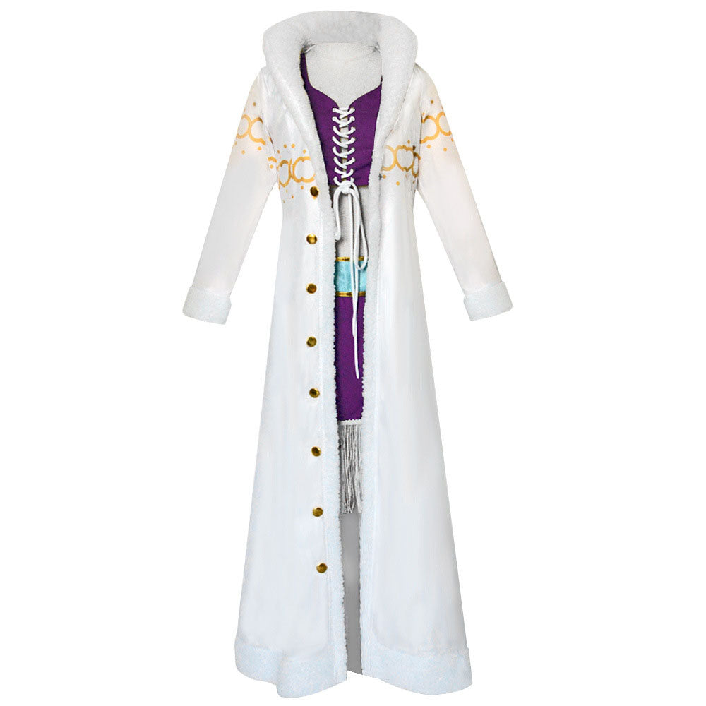 One Piece Nico Robin Cosplay Costumes White Coat full Outfit for Women Halloween
