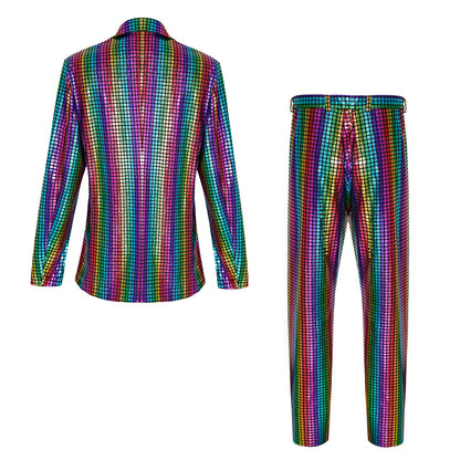 Disco Sequined Men's suits Party stage Nightclub Shiny Performance Suit Halloween