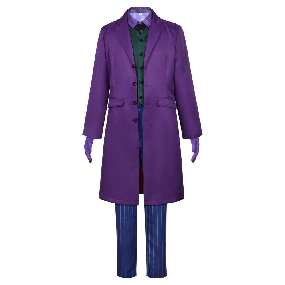 The Dark Knight Costume Batman the Joker Cosplay Purple full Outfit for Men Halloween