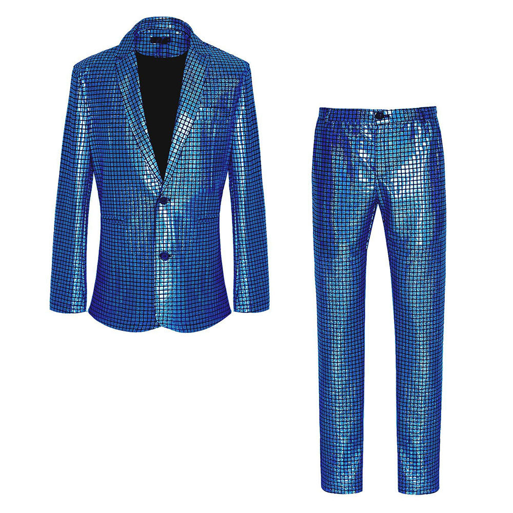 Disco Sequined Men's suits Party stage Nightclub Shiny Performance Suit Halloween