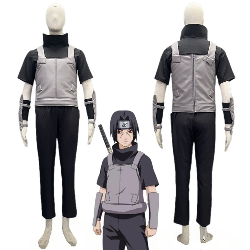 Anime Naruto Shippuden Anbu Uchiha Itachi Cosplay Costumes Men Kids Halloween