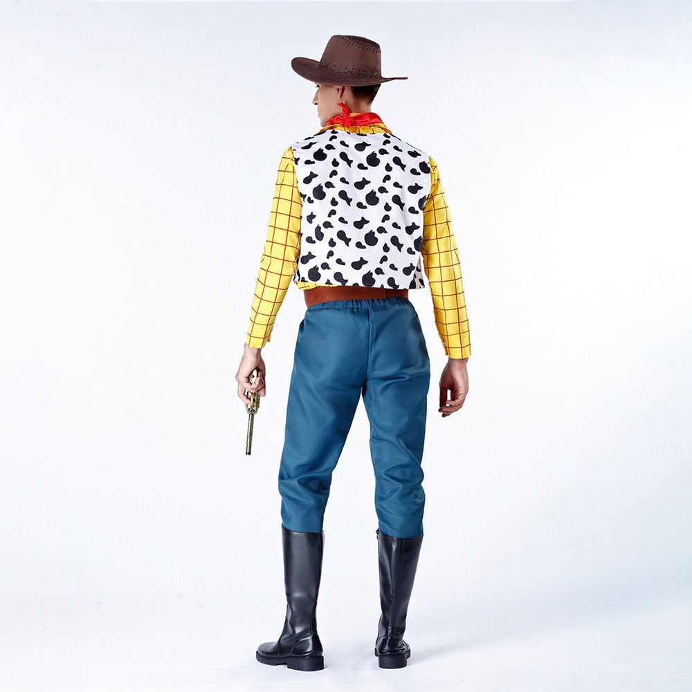 Toy Story Costume Woody Cosplay Full Outfit with Hat for Men and Women Halloween