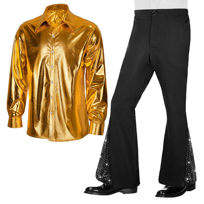 Hip-Hop Vintage Men's suits Party stage Nightclub Shiny Performance Suit Halloween