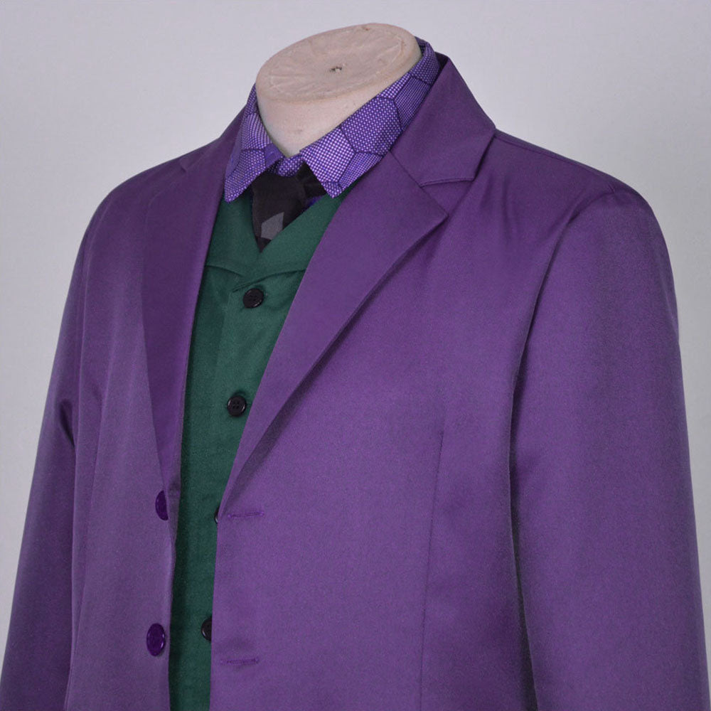 The Dark Knight Costume Batman the Joker Cosplay Purple full Outfit for Men Halloween
