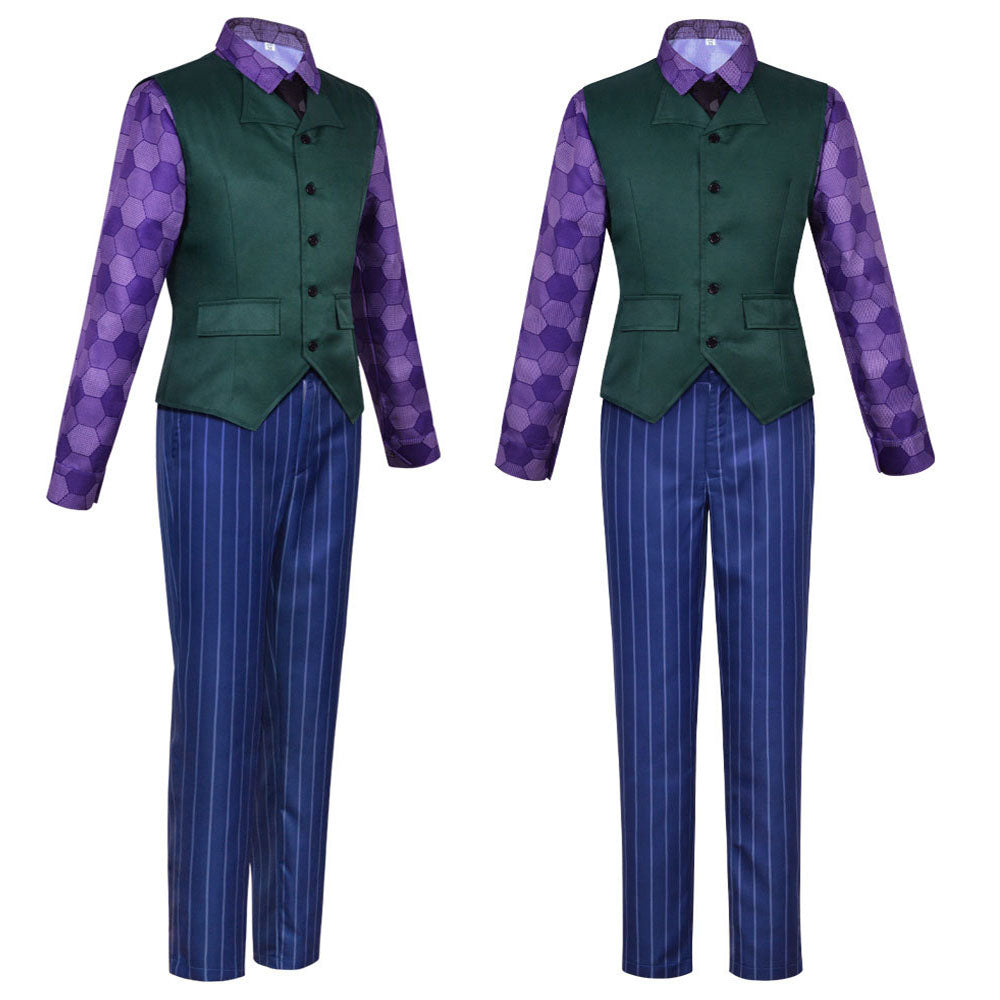 The Dark Knight Costume Batman the Joker Cosplay Purple full Outfit for Men Halloween