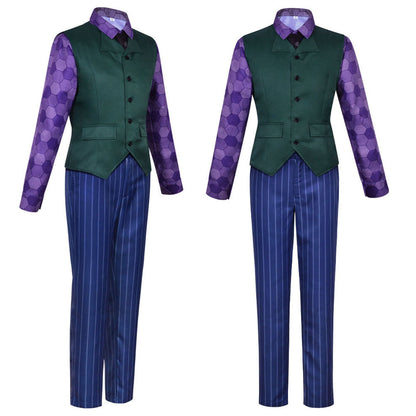 The Dark Knight Costume Batman the Joker Cosplay Purple full Outfit for Men Halloween