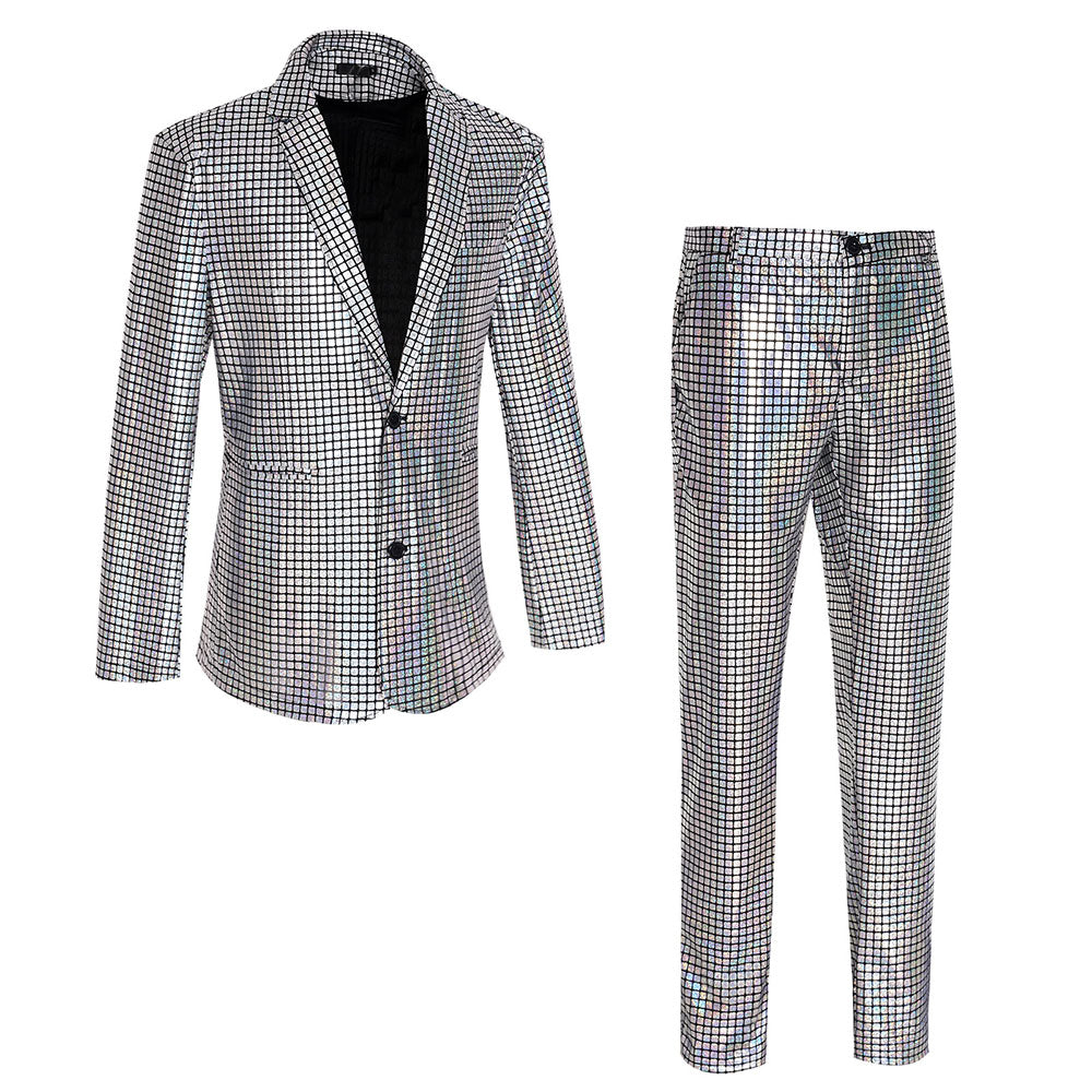 Disco Sequined Men's suits Party stage Nightclub Shiny Performance Suit Halloween