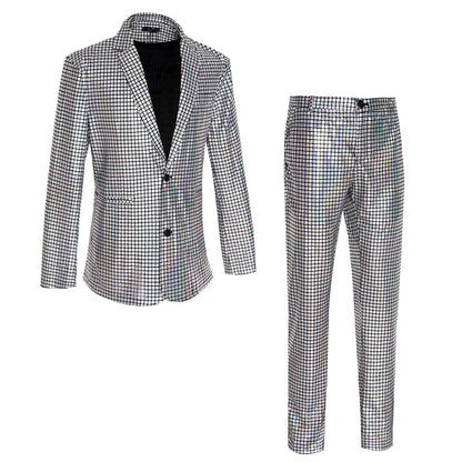 Disco Sequined Men's suits Party stage Nightclub Shiny Performance Suit Halloween