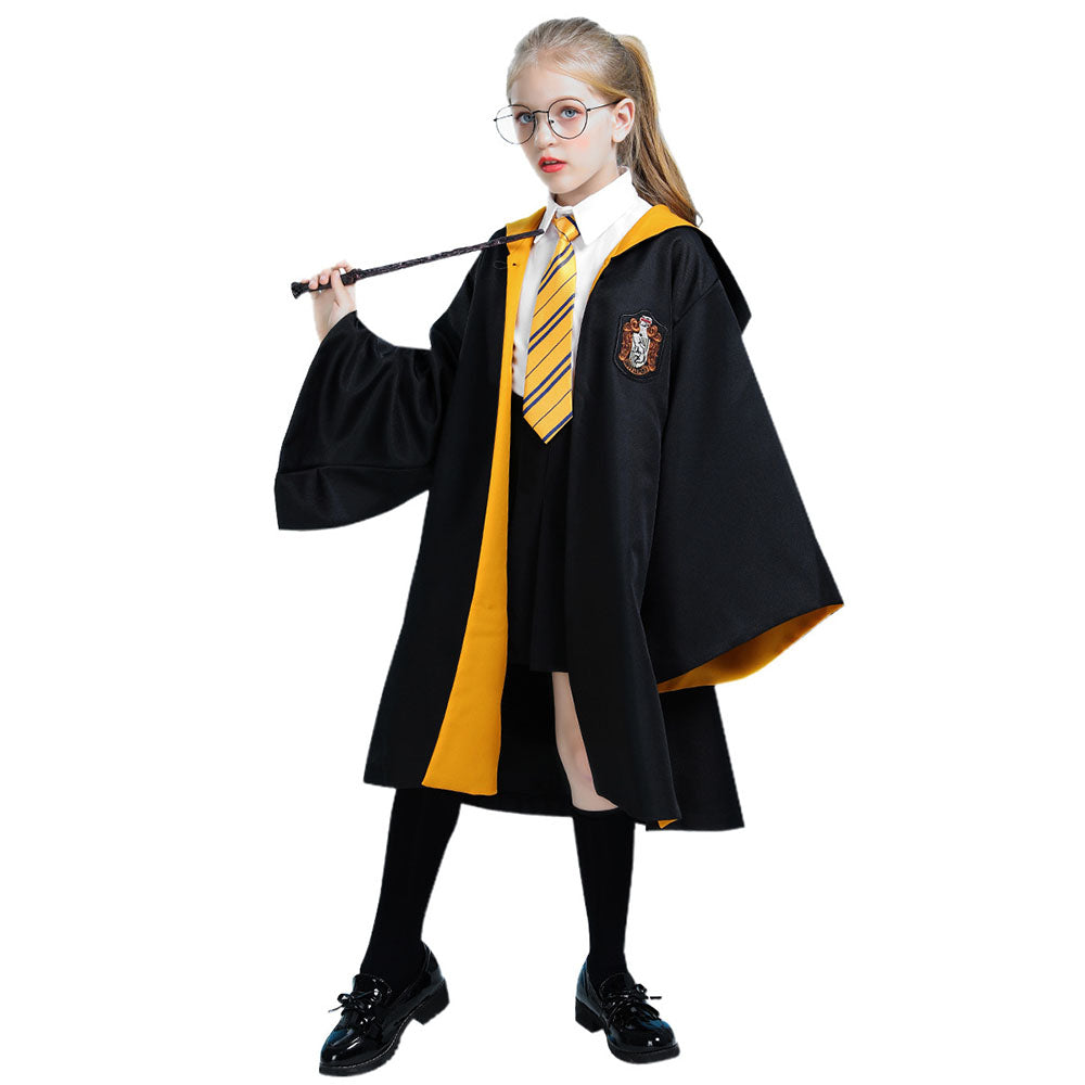Harry Potter Gryffindor Slytherin Hufflepuff Ravenclaw Costumes Cloak full Suits Adults Kids