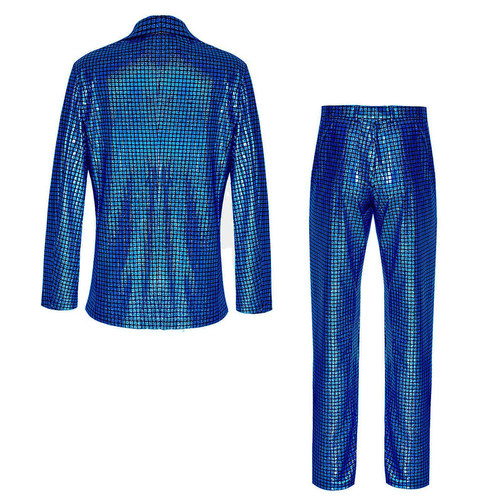 Disco Sequined Men's suits Party stage Nightclub Shiny Performance Suit Halloween