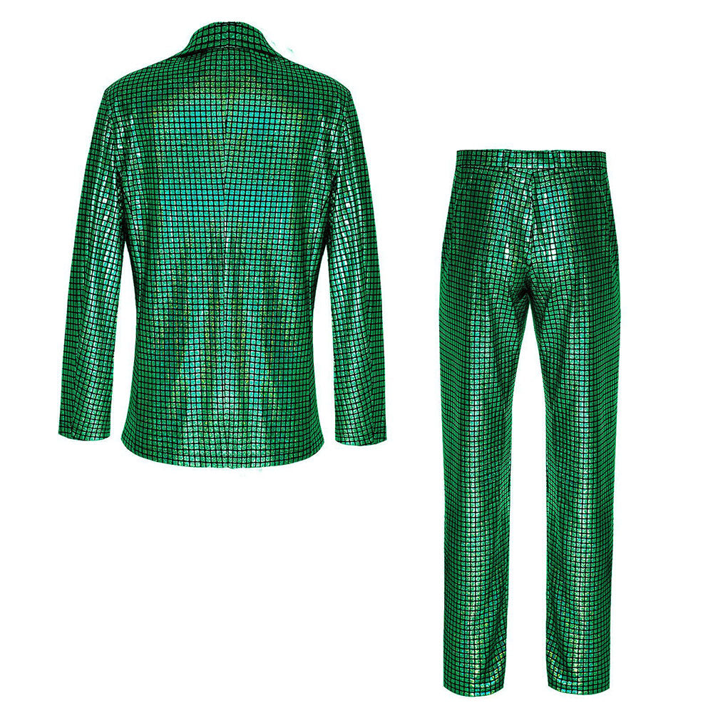 Disco Sequined Men's suits Party stage Nightclub Shiny Performance Suit Halloween