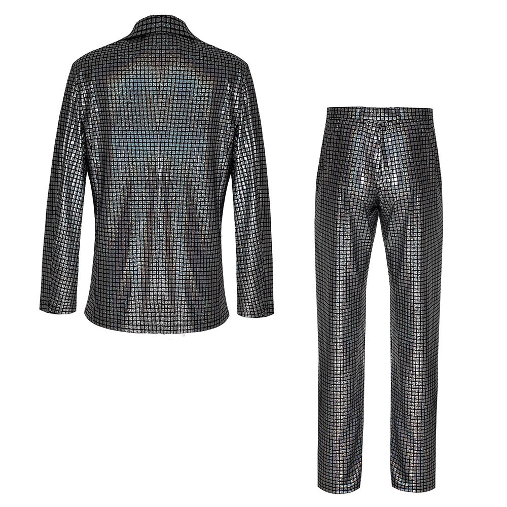 Disco Sequined Men's suits Party stage Nightclub Shiny Performance Suit Halloween