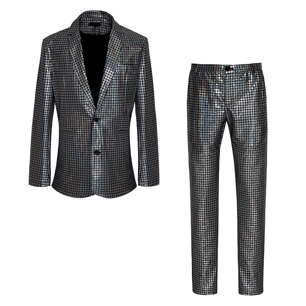 Disco Sequined Men's suits Party stage Nightclub Shiny Performance Suit Halloween