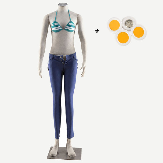 Anime Pirate Timeskip Navigator Swimsuit Costume Set with Accessories for Women