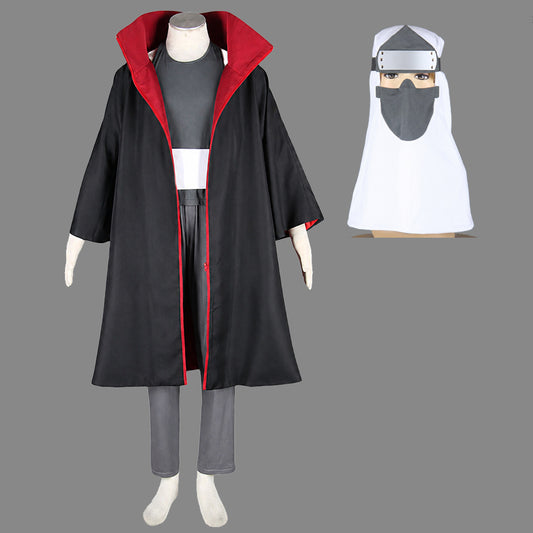 Red Clouds Option-Anime Five Hearts Warrior Ninja Cosplay Cosume Cloak with Full Mask for Adults Kids