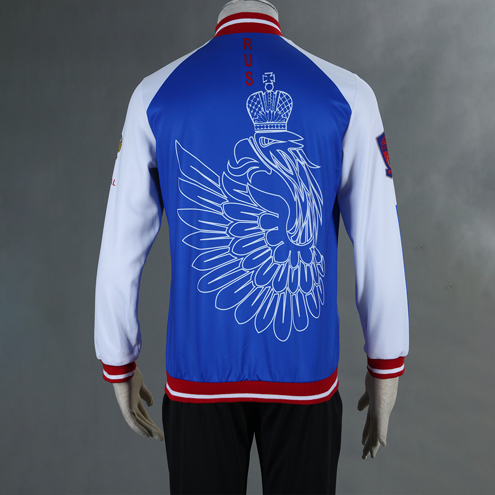 Anime YURI!!! on ICE Yuri Plisetsky Cosplay Costume Blue Suits Men and Kids Halloween