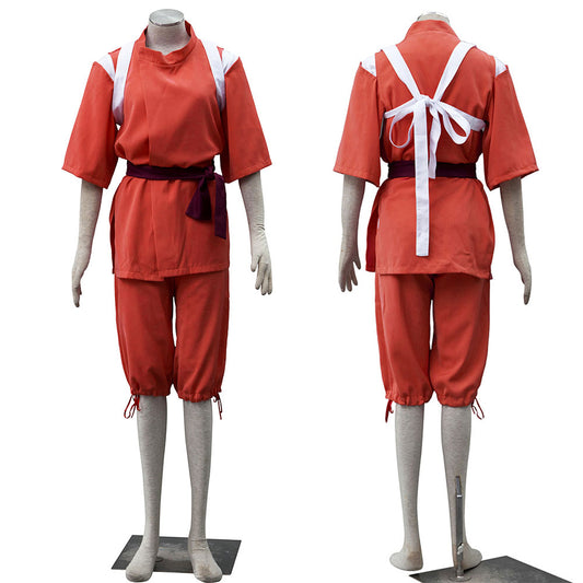 Fantasy Spirit Realm Apprentice Costume Red Worker Outfit for Women Kids Halloween