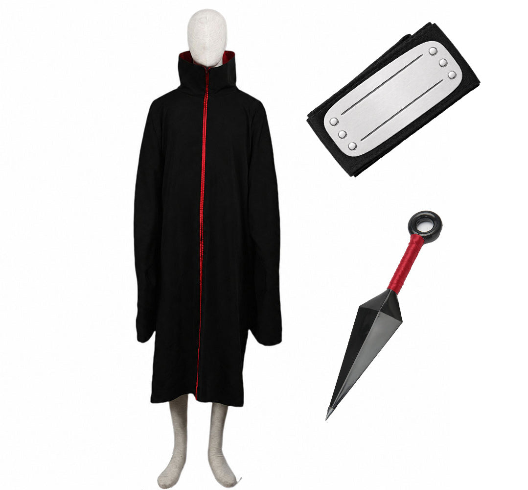 Red Clouds Option-Anime Mysterious Red Eye Rogue Ninja Costume Cloak for Men Kids Halloween