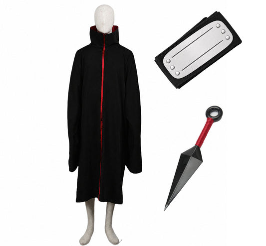 Red Clouds Option-Anime Mysterious Red Eye Rogue Ninja Costume Cloak for Men Kids Halloween