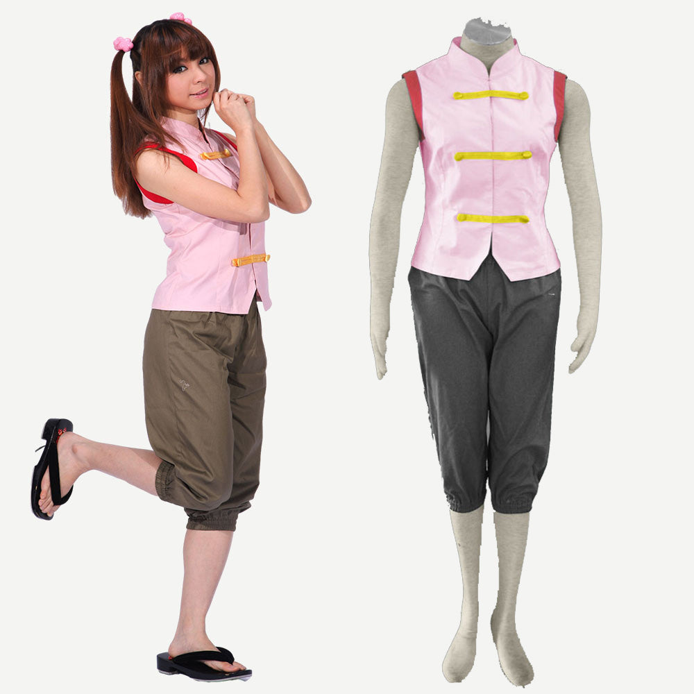 Anime Double Bun Weapon Scroll Girl Ninja Cosplay Costume Outfit for Women Kids