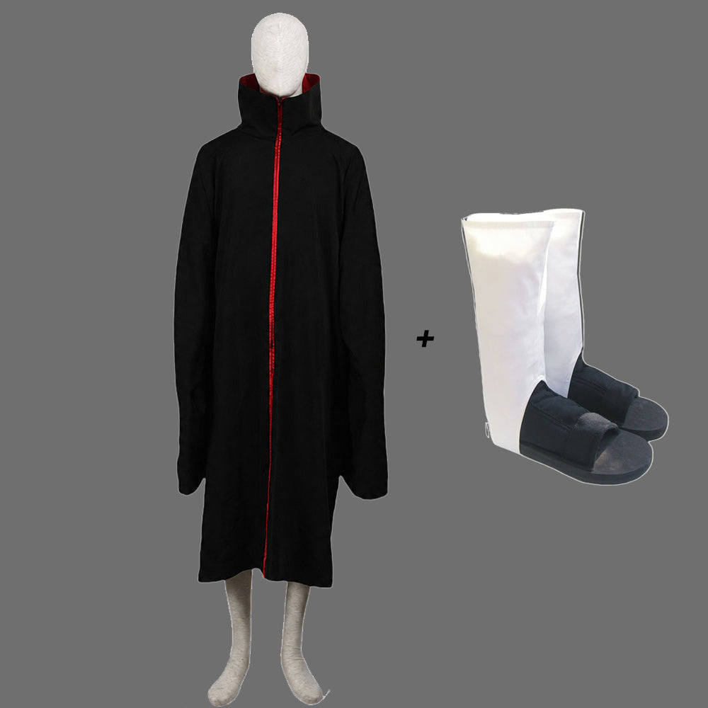 Red Clouds Option-Anime Rogue Ninja Clan Cosplay Robe with Shoes for Adults Kids Halloween