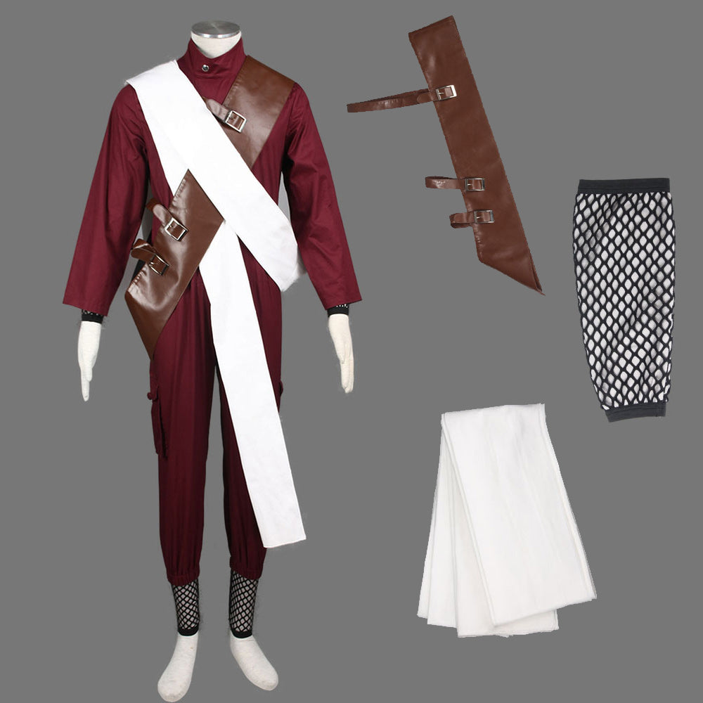 Anime Sand Master Gourd Guardian Ninja Cosplay Costume full Outfit Men Kids Halloween