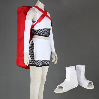 Anime 7-Tailed Insect Warrior Ninja Cosplay Costume with Sandals for Women Kids