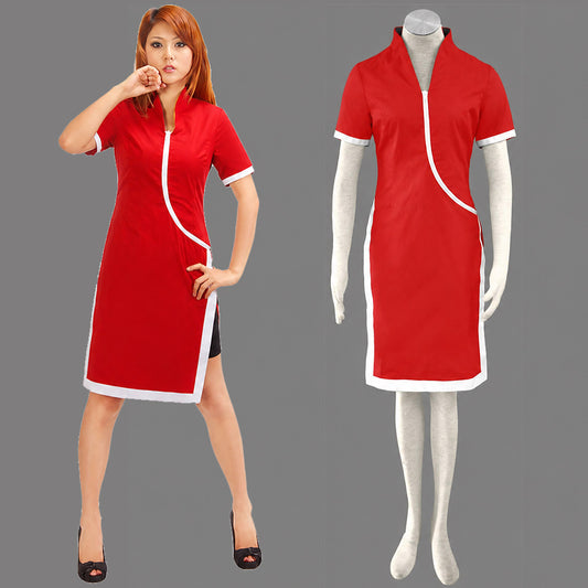 Anime Pink Cherry Blossom Hair Medical Kunoichi Cosplay Costume for Women Kids