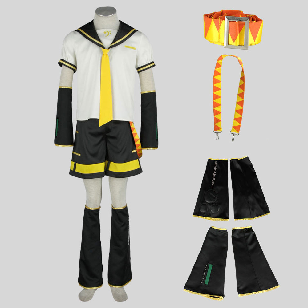 Blond Yellow Cyber Music Idol Costume Set with Accessories for Men and Kids