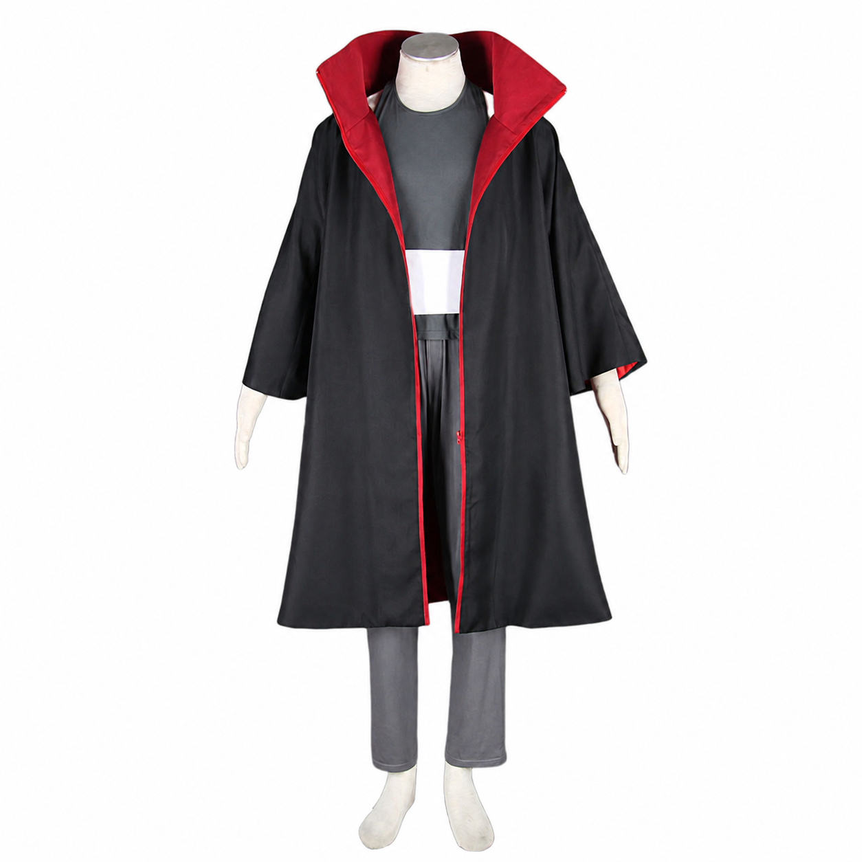 Red Clouds Option-Anime Five Hearts Warrior Ninja Cosplay Cosume Cloak with Full Mask for Adults Kids
