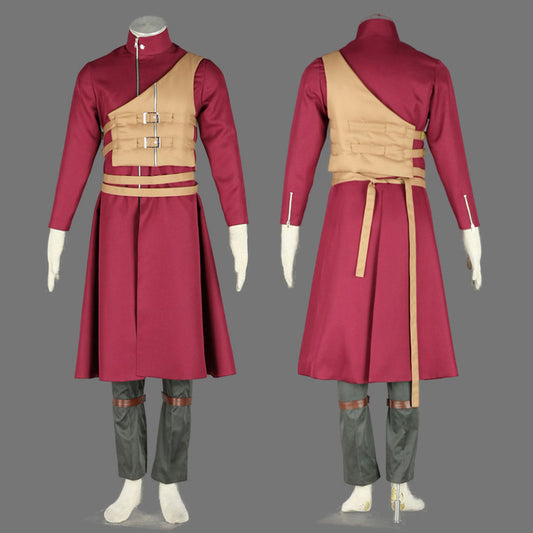 Anime Sand Gourd Ninja Warrior Cosplay Costume Uniform Outfit Men Kids Halloween