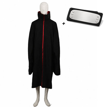 Red Cloud Option Anime Rogue Ninja Leader Cosplay Cloak with Signature Headband for Men Kids Halloween