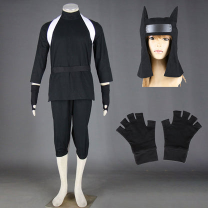 Anime Sand Puppet Master Ninja Cosplay Costume with Cat Ear Hat for Men Kids