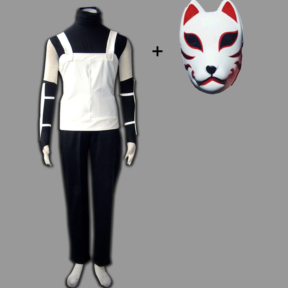 Anime Village Copy Ninja Shadow Ops Cosplay Costume with Fox Mask Men Kids Halloween