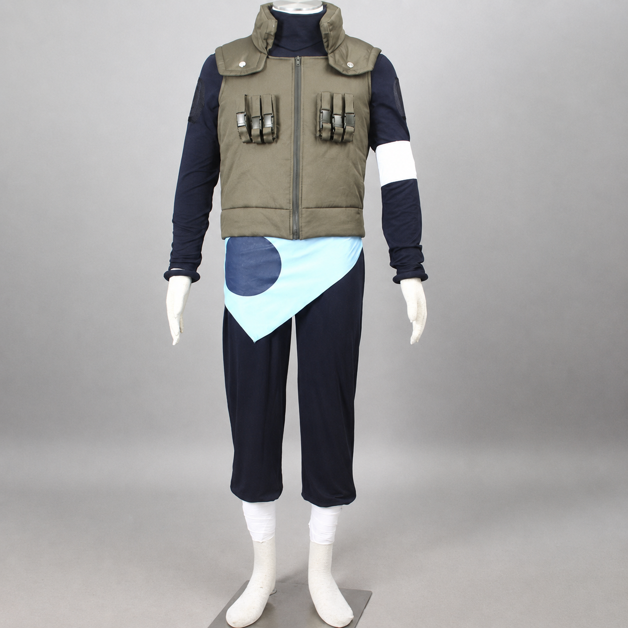 Anime Bearded Tactical Ninja Cosplay Costume with Signature Headband for Men Kids Halloween