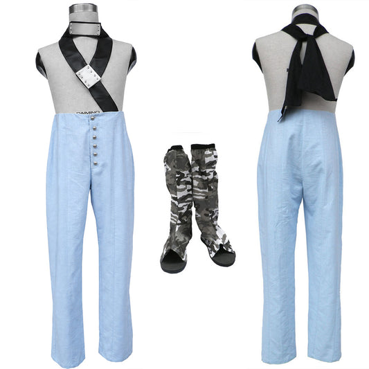 Anime Mist Village Giant Sword Ninja Cosplay Costume with Shoes for Men Kids Halloween