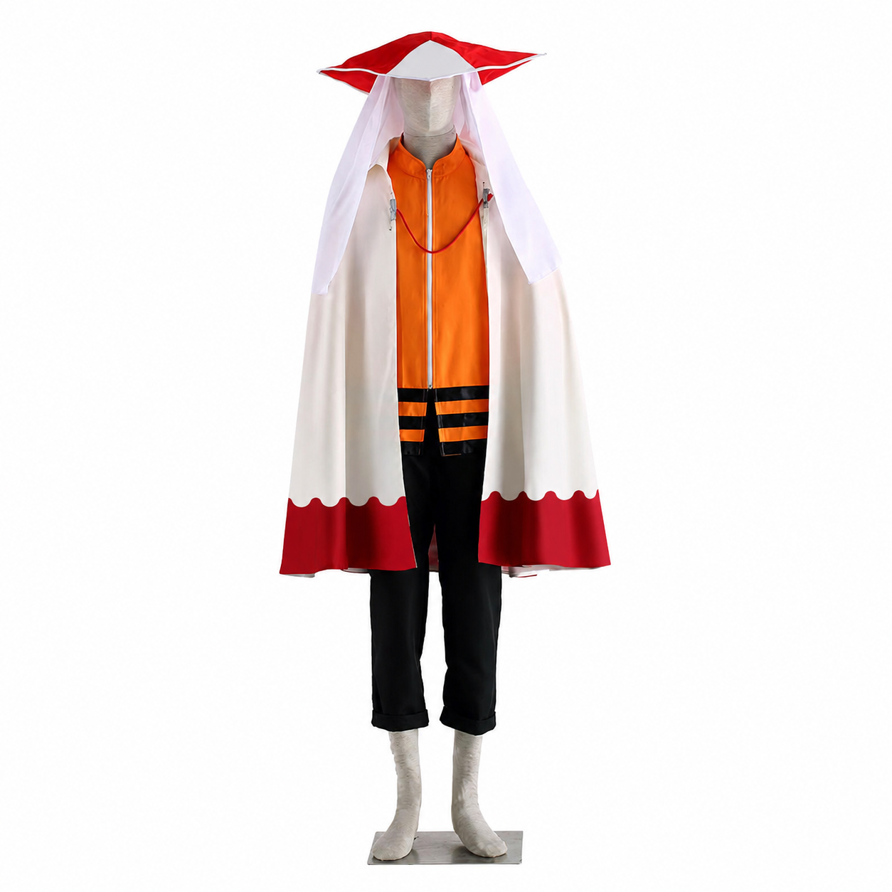 Anime Seventh Village Ninja Leader Cosplay Costume with Hat For Men Kids Halloween