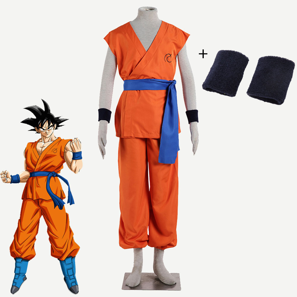 Dragon Ball Son Goku Training Costume Outfits Cosplay Men and Kids Halloween