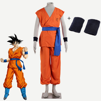 Dragon Ball Son Goku Training Costume Outfits Cosplay Men and Kids Halloween
