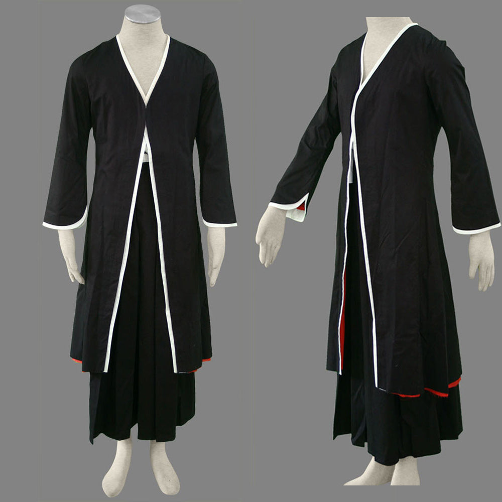 Anime Black Samurai Robe Warrior Cosplay Costume Full Outfit for Men and Kids