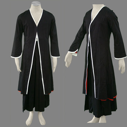 Anime Black Samurai Robe Warrior Cosplay Costume Full Outfit for Men and Kids